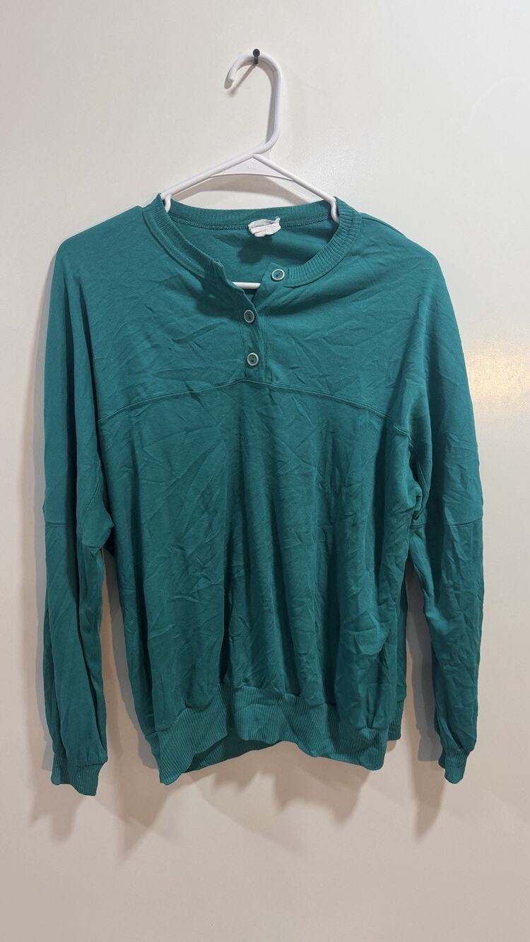 Vintage Nancy B Of California Turquoise Long Sleeve Women’s Shirt Size M